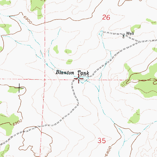 Topographic Map of Blanton Tank, NM