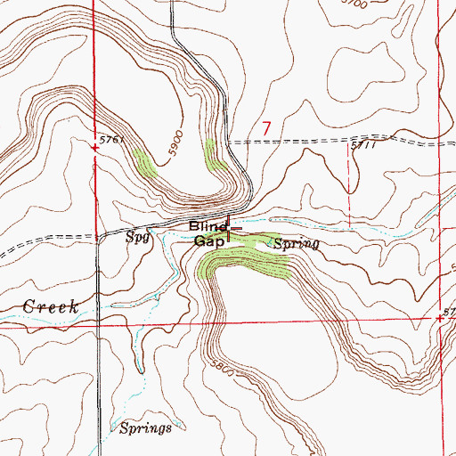 Topographic Map of Blind Gap, NM