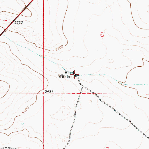 Topographic Map of Block Windmill, NM