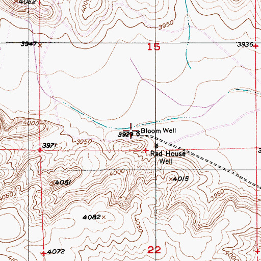 Topographic Map of Bloom Well, NM