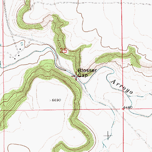 Topographic Map of Blosser Gap, NM