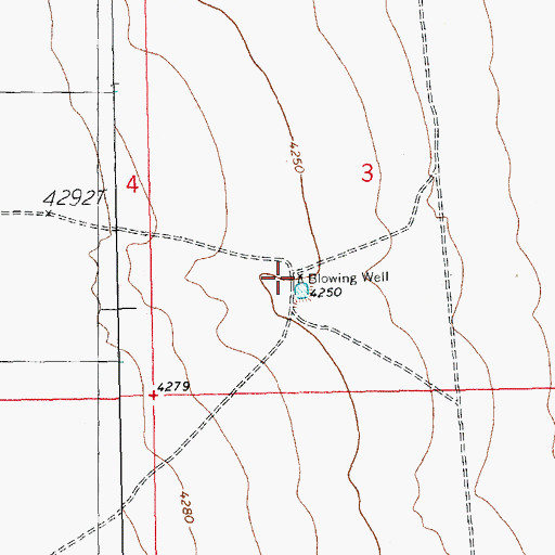 Topographic Map of Blowing Well, NM