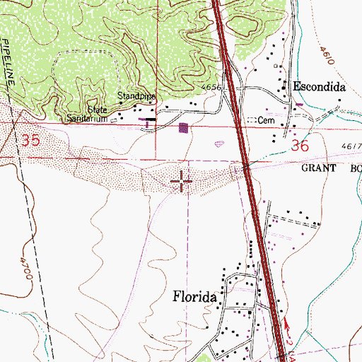 Topographic Map of Blue Canyon, NM