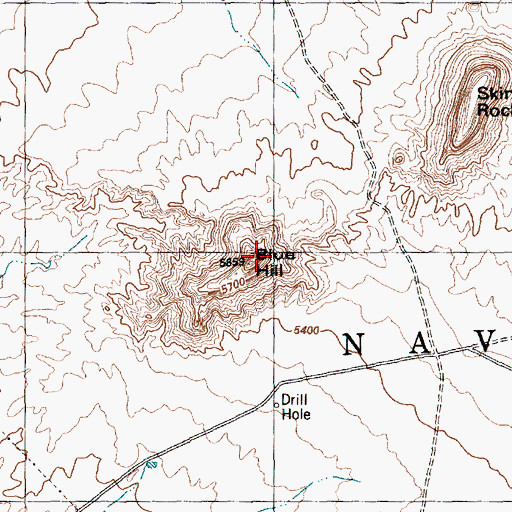 Topographic Map of Blue Hill, NM