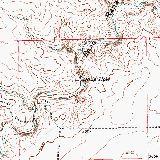 Topographic Map of Blue Hole, NM