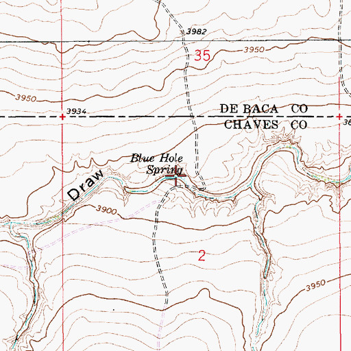 Topographic Map of Blue Hole Spring, NM