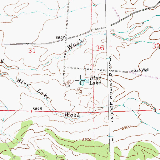 Topographic Map of Blue Lake, NM