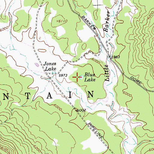 Topographic Map of Blue Lake, NM