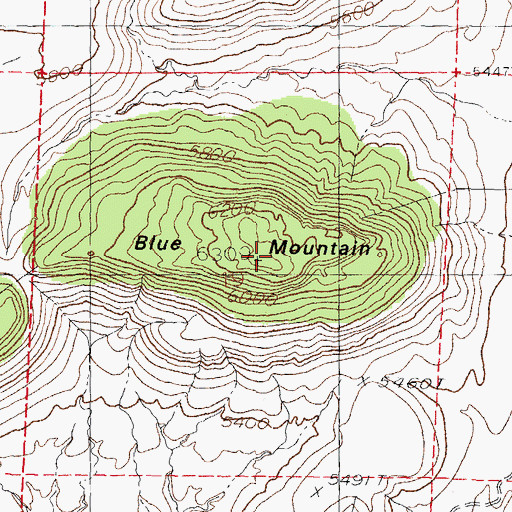 Topographic Map of Blue Mountain, NM