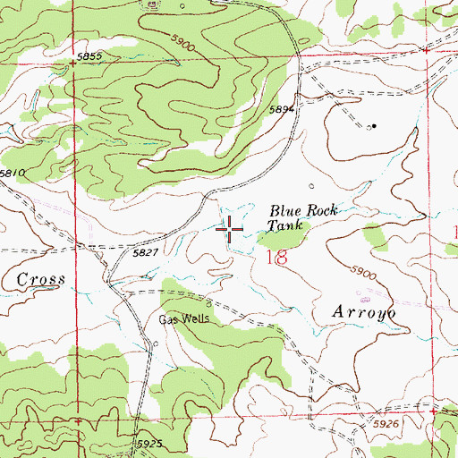Topographic Map of Blue Rock Tank, NM