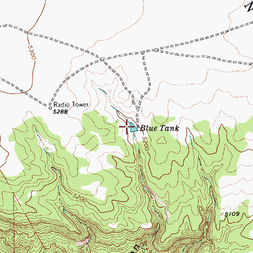 Topographic Map of Blue Tank, NM