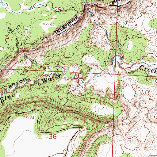 Topographic Map of Blue Water Canyon, NM