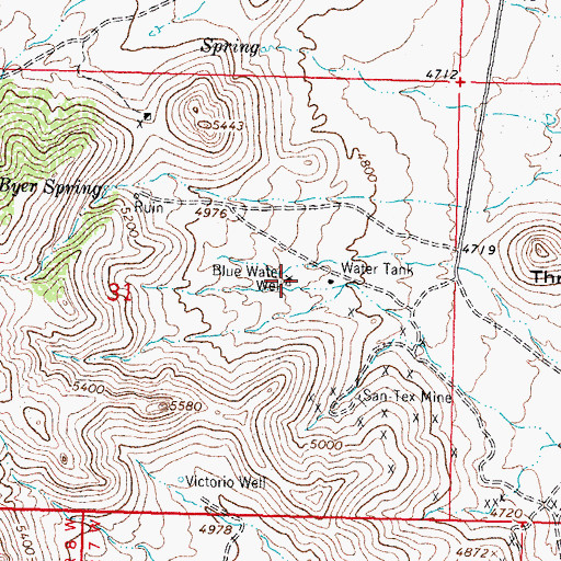 Topographic Map of Blue Water Well, NM