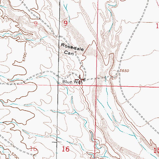 Topographic Map of Blue Well, NM