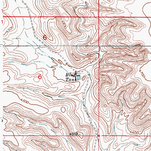 Topographic Map of Bluff Tank, NM