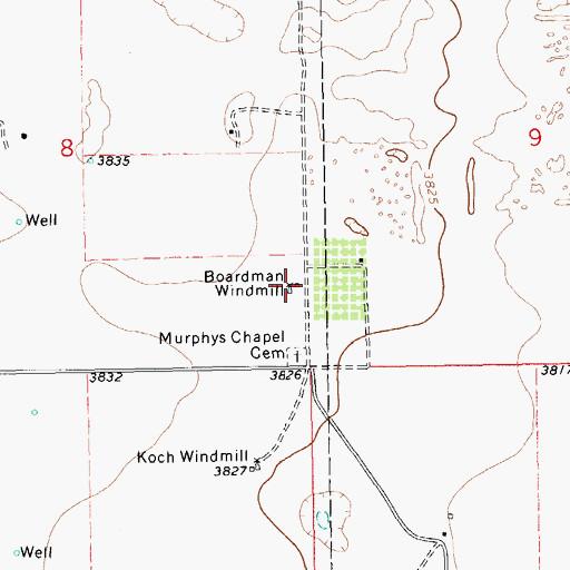 Topographic Map of Boardman Windmill, NM