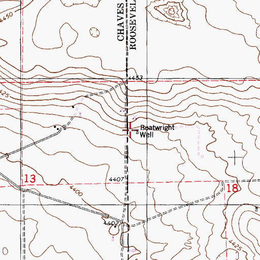 Topographic Map of Boatwright Well, NM