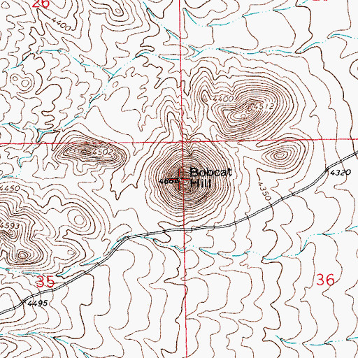 Topographic Map of Bobcat Hill, NM
