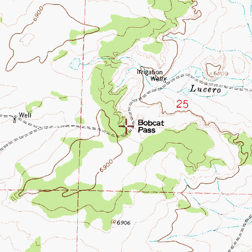 Topographic Map of Bobcat Pass, NM