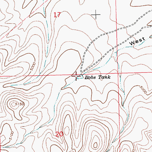 Topographic Map of Bobs Tank, NM