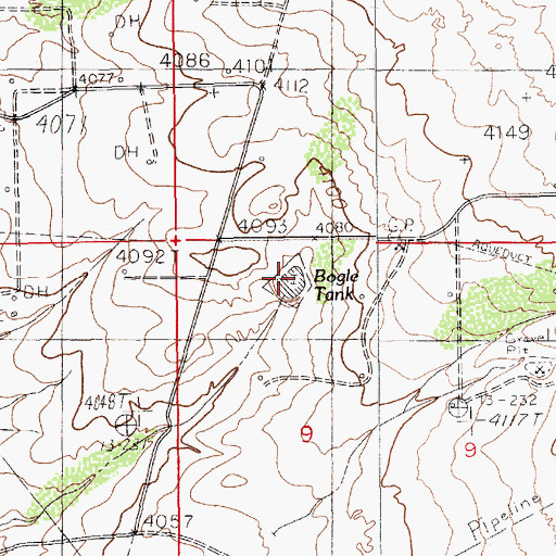 Topographic Map of Bogle Tank, NM
