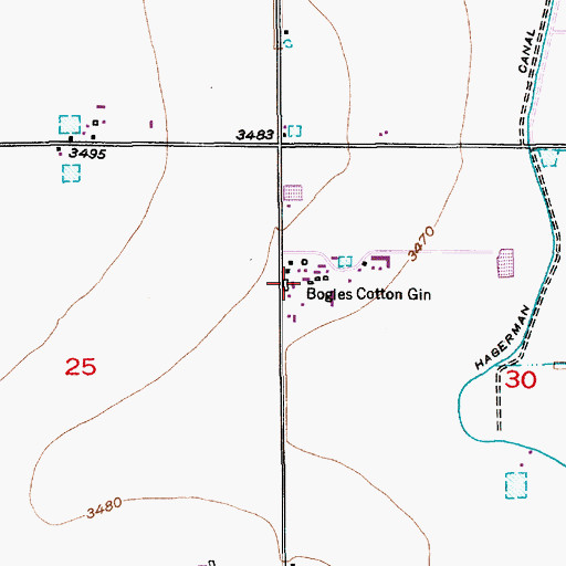 Topographic Map of Bogles Cotton Gin, NM