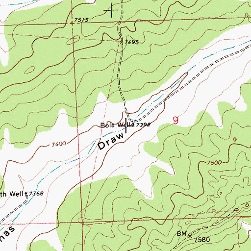 Topographic Map of Bols Well, NM