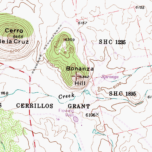 Topographic Map of Bonanza Hill, NM