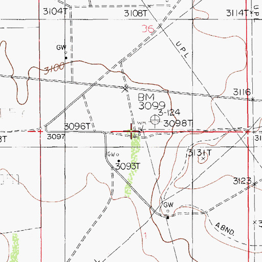 Topographic Map of Bond Ranch (historical), NM