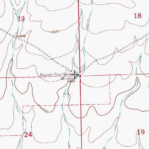 Topographic Map of Bonds Four Section Windmill, NM