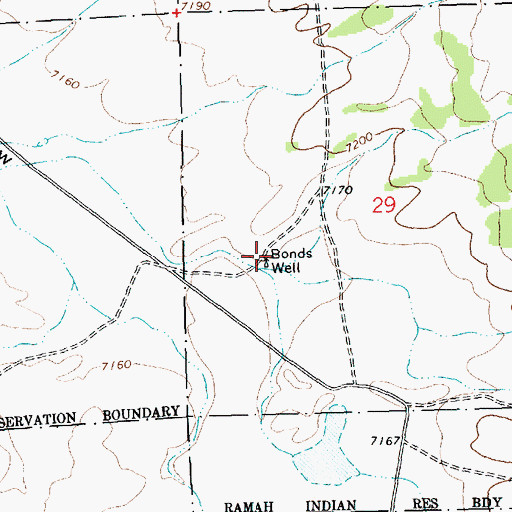 Topographic Map of Bonds Well, NM