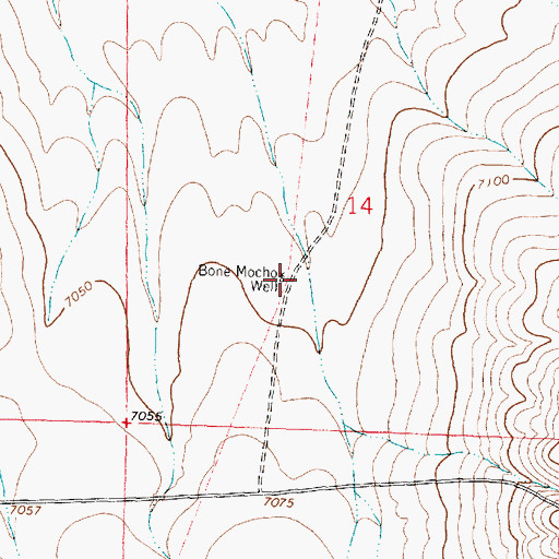 Topographic Map of Bone Mocho Well, NM