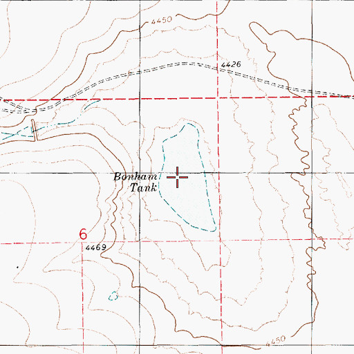 Topographic Map of Bonham Tank, NM