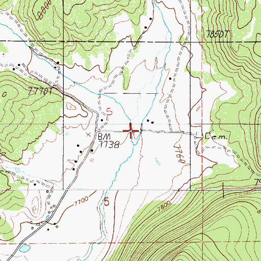 Topographic Map of Bonita Creek, NM