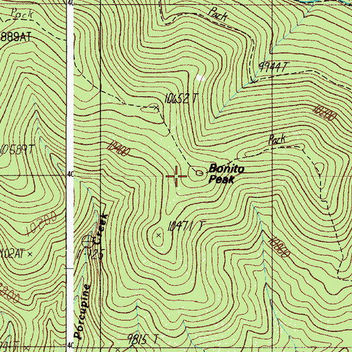 Topographic Map of Bonito Peak, NM