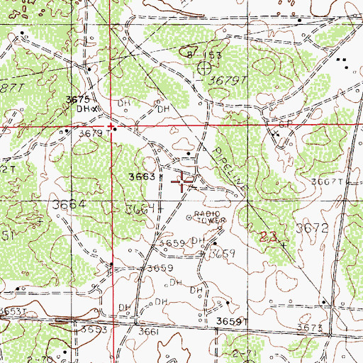 Topographic Map of Booker Camp, NM