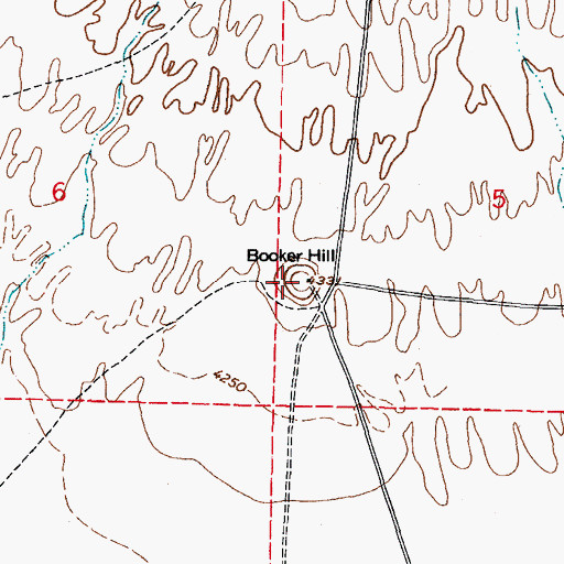 Topographic Map of Booker Hill, NM
