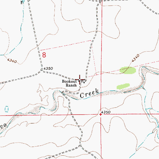 Topographic Map of Bookout Ranch, NM