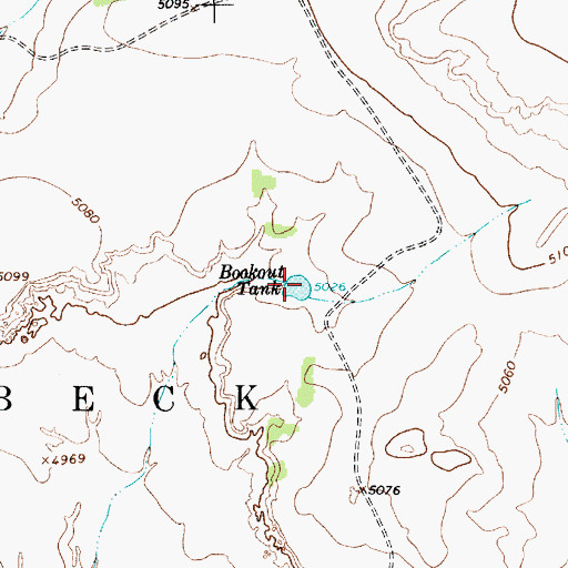 Topographic Map of Bookout Tank, NM