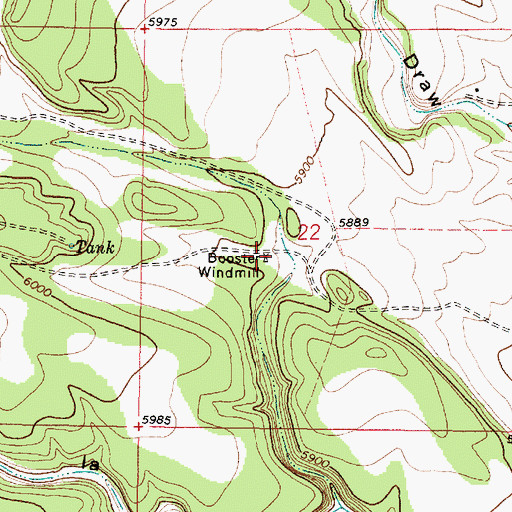Topographic Map of Booster Windmill, NM