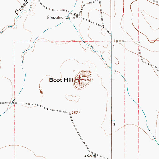 Topographic Map of Boot Hill, NM