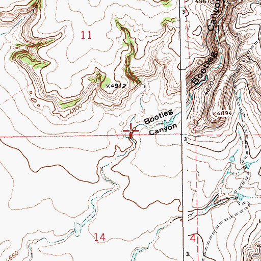 Topographic Map of Bootleg Canyon, NM