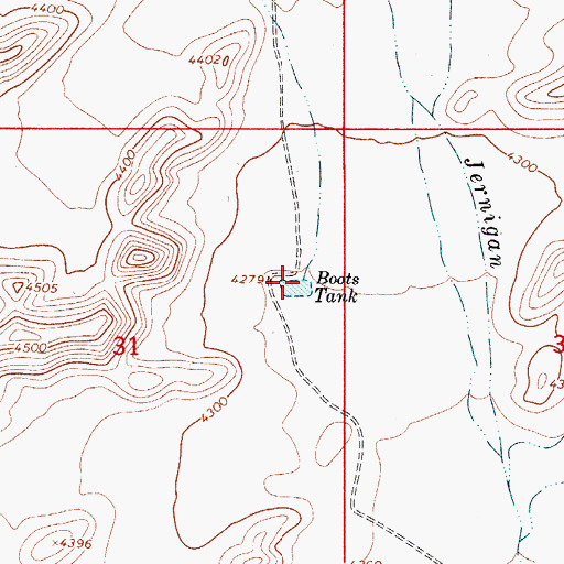 Topographic Map of Boots Tank, NM