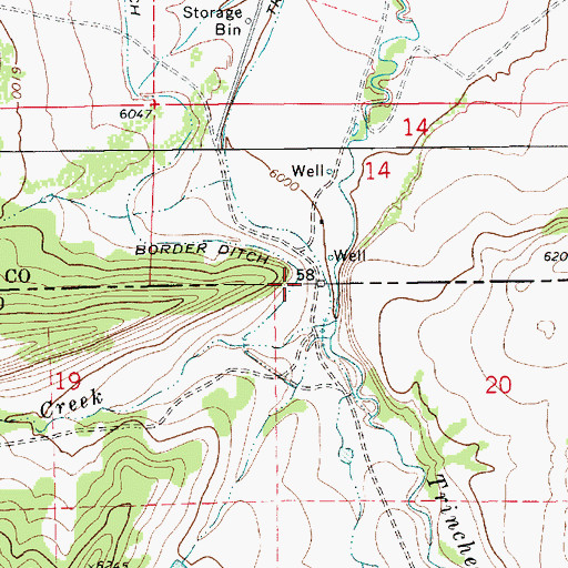 Topographic Map of Border Ditch, NM
