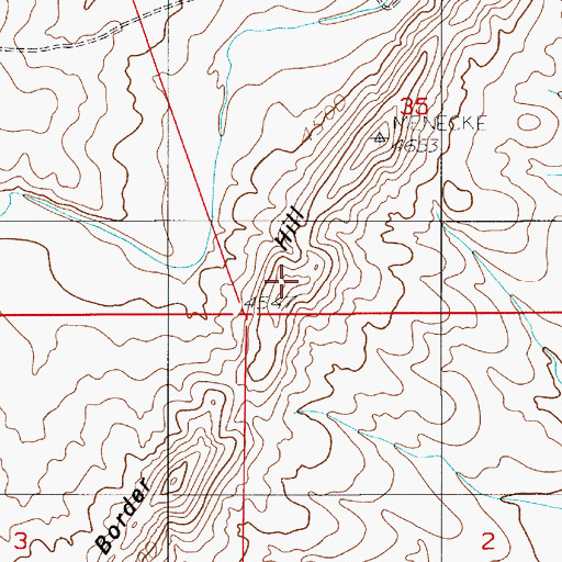 Topographic Map of Border Hill, NM