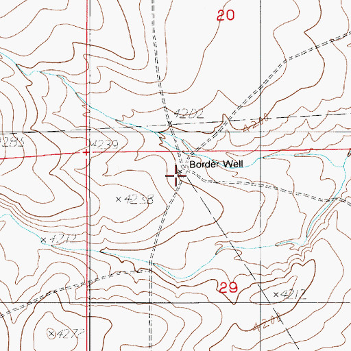 Topographic Map of Border Well, NM