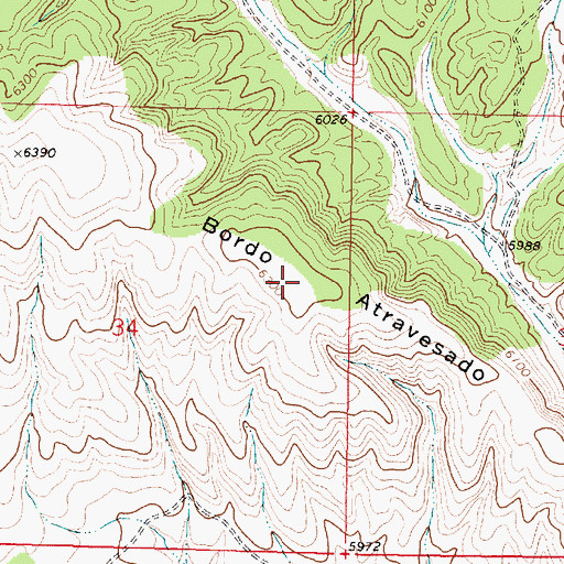 Topographic Map of Bordo Atravesado, NM
