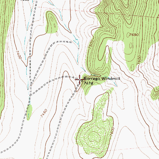 Topographic Map of Borrego Windmill, NM