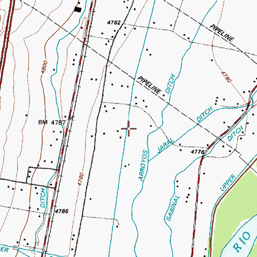 Topographic Map of Bosque Drain, NM