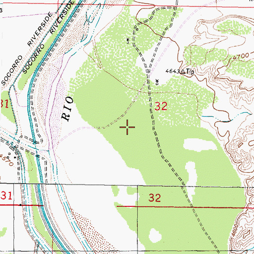 Topographic Map of Bosquecito Ditch, NM